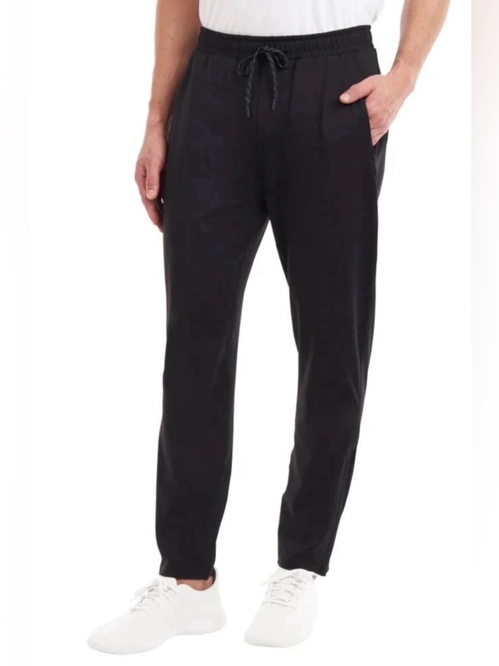 Kirkland Signature Men's Black Elastic Drawstring active Joggers Small